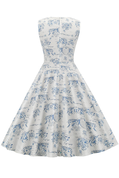 Vintage Šaty S Kvetinovou Potlačou Z 50. Rokov