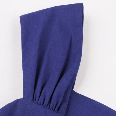 Vintage Šaty S Tenkým Pásom Modrej