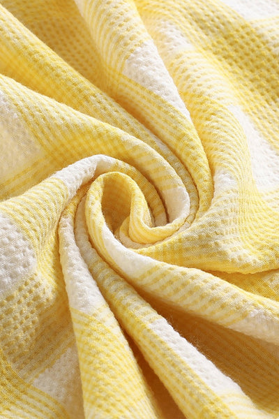 Žlté Kockované Šaty Z 50. Rokov