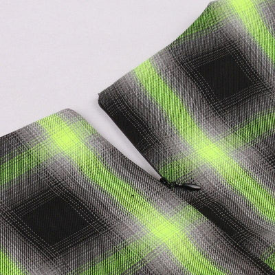 Vintage Kockované Šaty Bez Rukávov