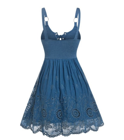 Modré Americké Šaty Z 50. Rokov