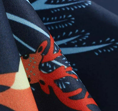 Námornícke Modré Kvetinové Šaty Z 50. Rokov