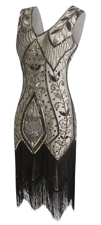 Béžové Dámske Šaty 20. Rokov