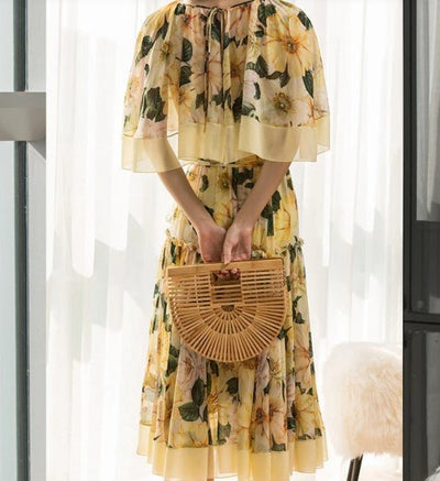 Elegantné Žlté Šaty 40. Rokov