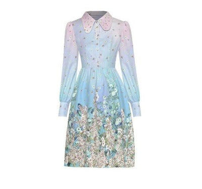 Šaty S Krátkym Košeľovým Golierom Zo 40. Rokov