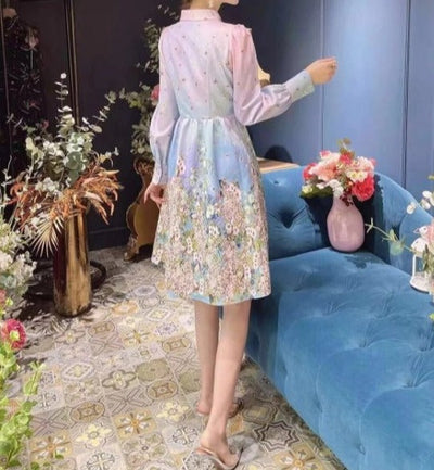 Šaty S Krátkym Košeľovým Golierom Zo 40. Rokov