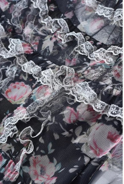 Čierne Kvetinové Šaty Zo 40. Rokov