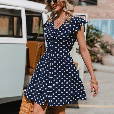 Vintage Šaty V Námorníckej Modrej