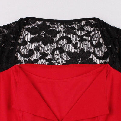 Vintage Rockabilly Červené Večerné Šaty