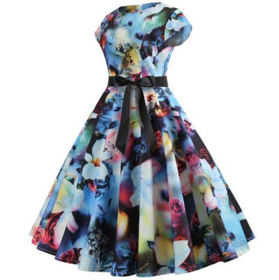 Vintage Šaty S Pastelovými Kvetmi