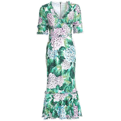 Vintage Potlač Šaty