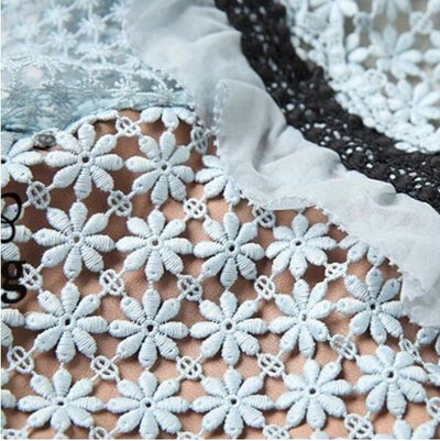 Dlhé Vintage Modré Volánikové Šaty