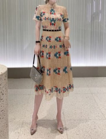 Dlhé Šaty S Volánom Vintage Champagne