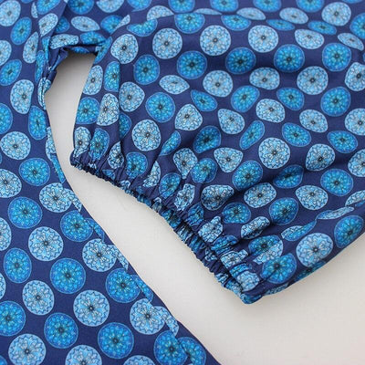 Modré Vintage Maxi Šaty