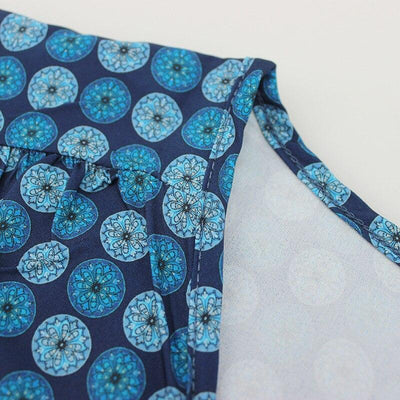 Modré Vintage Maxi Šaty