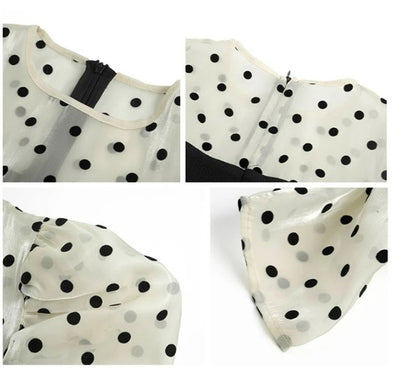 Vintage Bodkované Midi Šaty