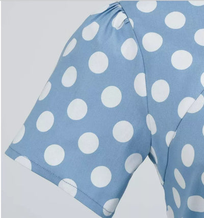 Modré Šaty V Štýle Vintage 50. Rokov