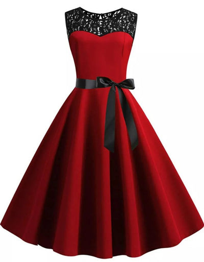 Šaty V Štýle 60. Rokov Pre Ženy Burgundsko