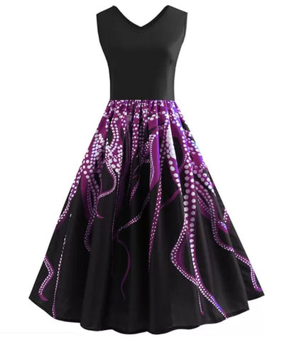 Vintage Šaty Bez Rukávov V Áčkovej Línii