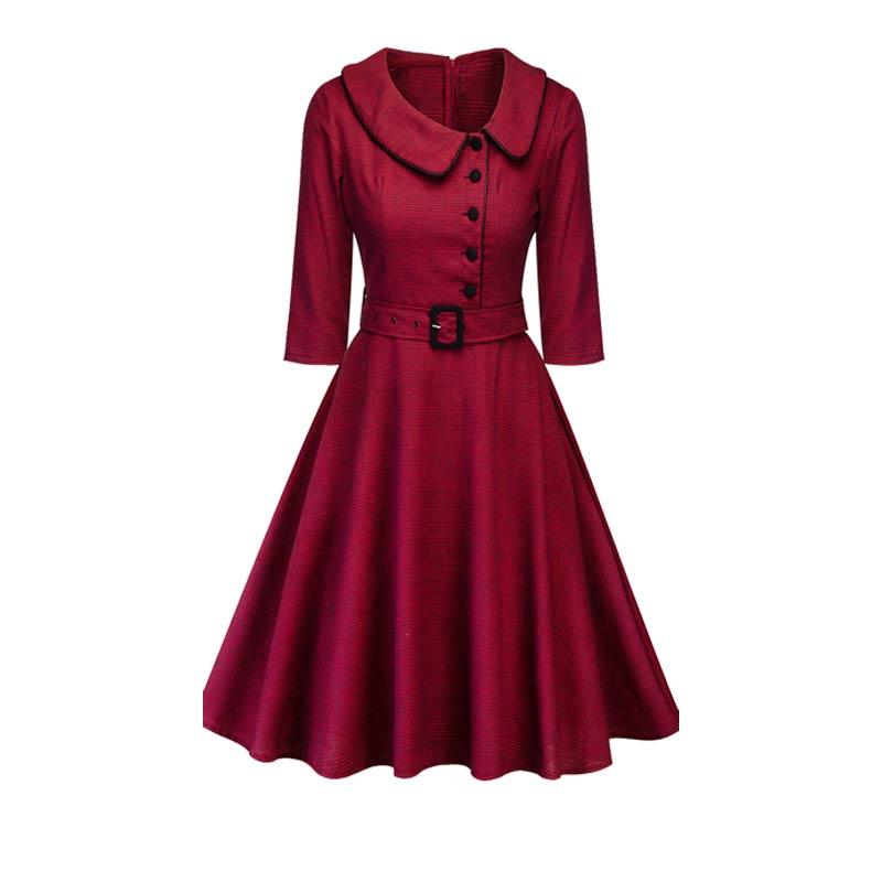 Vintage Bordové Šaty Z 50. Rokov
