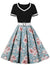 Vintage Šaty S Čiernymi Kvetmi Zo 60. Rokov