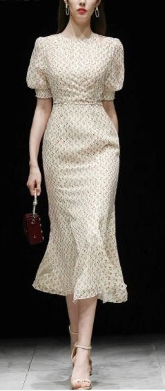 Vintage Béžové Šaty Zo 40. Rokov