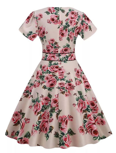 Vintage Šaty S Béžovými Kvetmi Zo 60. Rokov