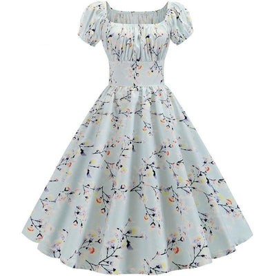 Vintage Modré Kvetinové Šaty Zo 60. Rokov