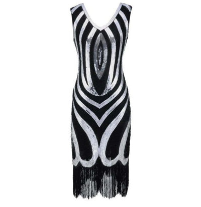 Vintage Čierne Korálkové Šaty Z 20. Rokov