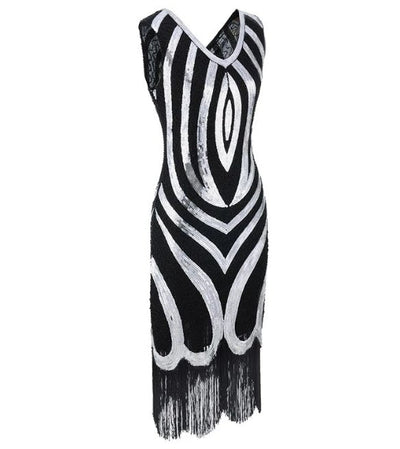 Vintage Čierne Korálkové Šaty Z 20. Rokov