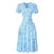 Vintage Šaty S Modrými Kvetmi Zo 40. Rokov