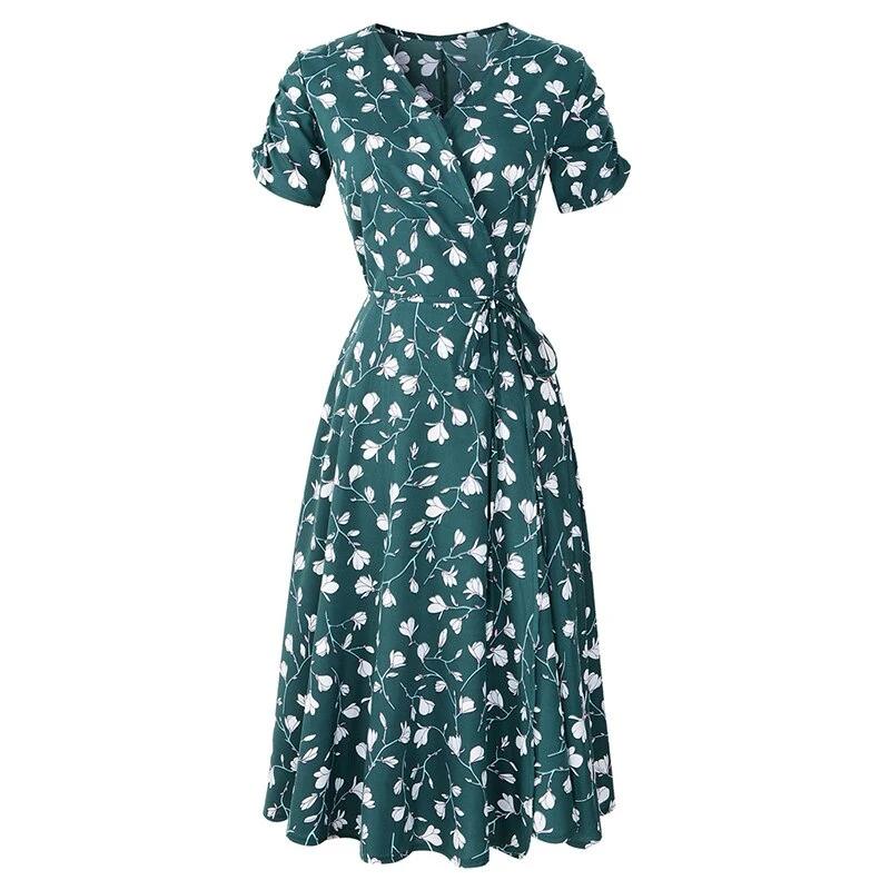 Vintage Zelené Kvetinové Šaty Zo 40. Rokov