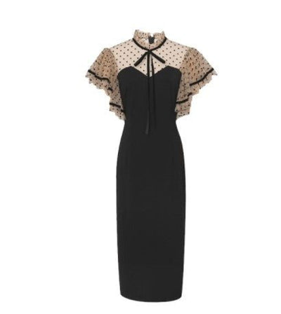 Vintage Čierne Šaty S Vysokým Pásom Zo 40. Rokov