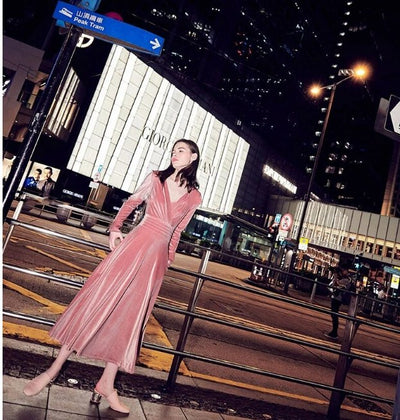 Vintage 40s Plain Dress Pink