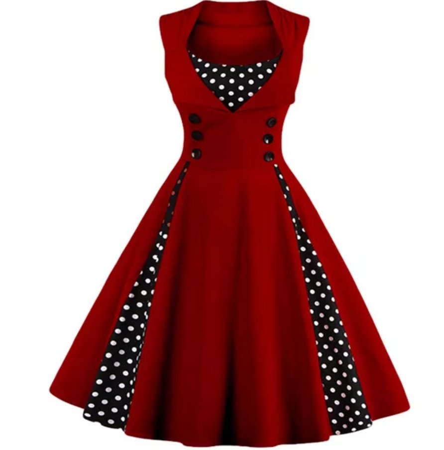 Vintage Šaty 60-Tych Rokov Nadrozmernej Bordovej Farby