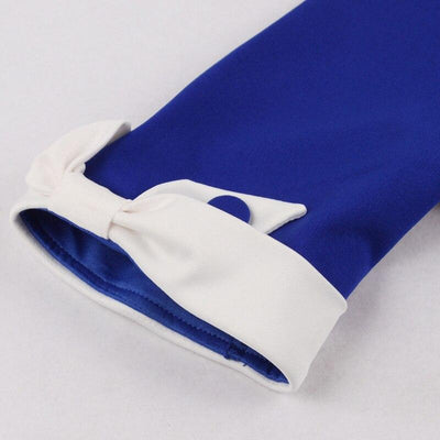 Vintage Jesenné Modro Biele Šaty