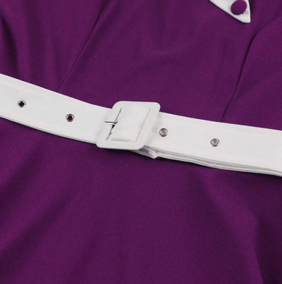 Vintage Jesenné Fialové Šaty