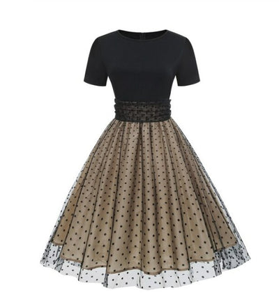 Preppy Vintage Šaty Čierne