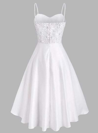 Vintage Biele Šaty S Výšivkou