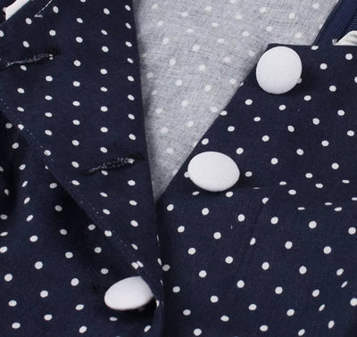 Vintage Modré Šaty S Čipkovaným Golierom