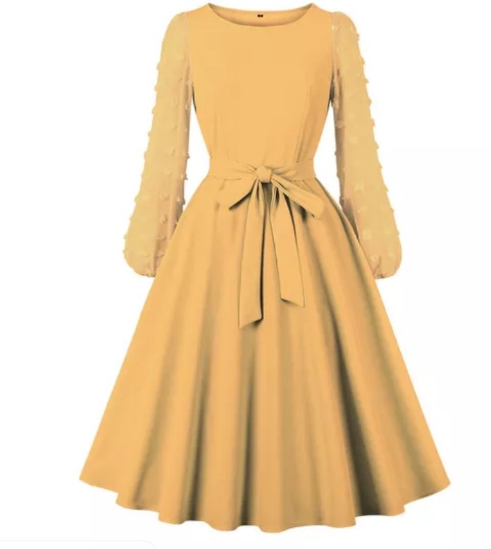Vintage Bohémske Žlté Šaty
