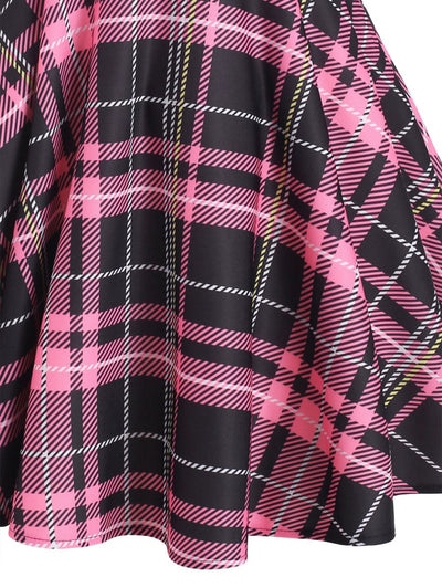 Šnurovacie Šaty Vintage Check Pink