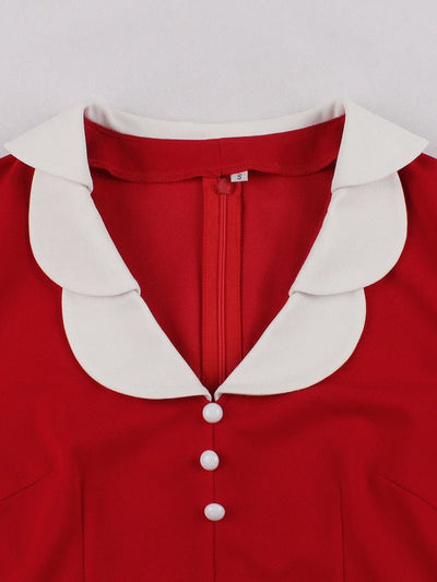 Vintage Ceruzkové Elegantné Červené Šaty