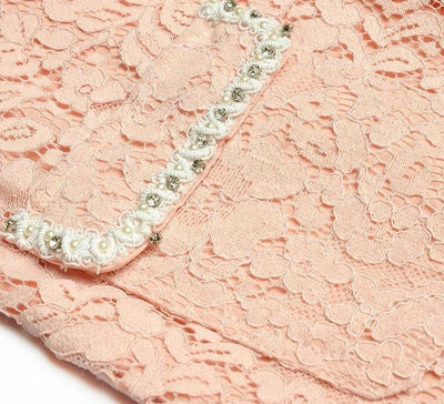 Vintage Ružové Čipkované Šaty