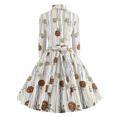 Vintage Šaty S Dlhými Rukávmi