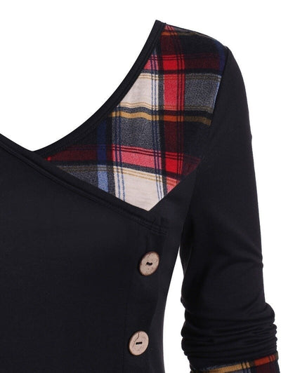 Vintage Čierne Škótske Šaty