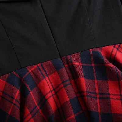 Vintage Tartanové Šaty Mimo Ramena