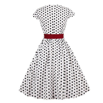 Vintage Šaty S Bielym Opaskom Veľkej Veľkosti