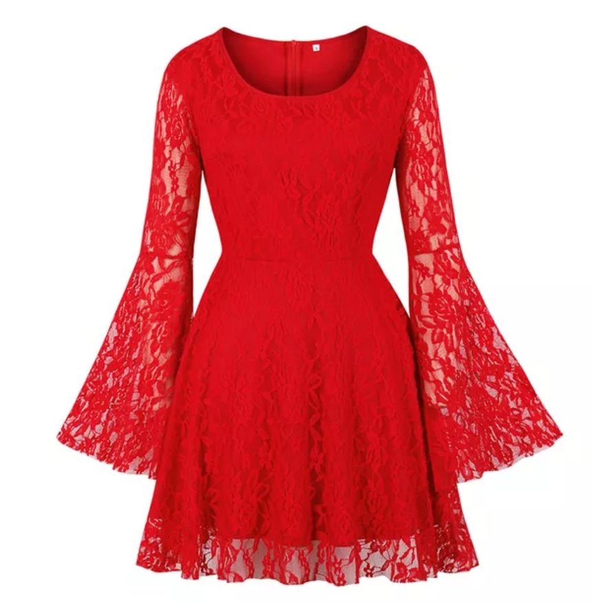 Vintage Červené Vyšívané Šaty Veľkej Veľkosti