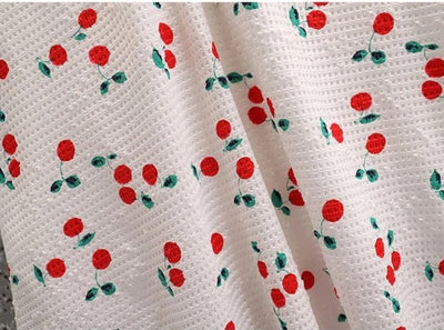 Vintage Čerešňové Šaty Veľkej Veľkosti Biele